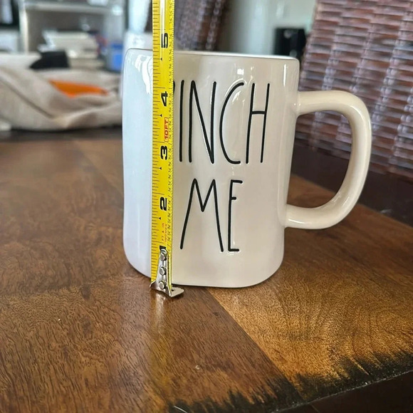 Rae Dunn “PINCH ME” coffee mug with four leaf clover inside - Picture 5 of 7